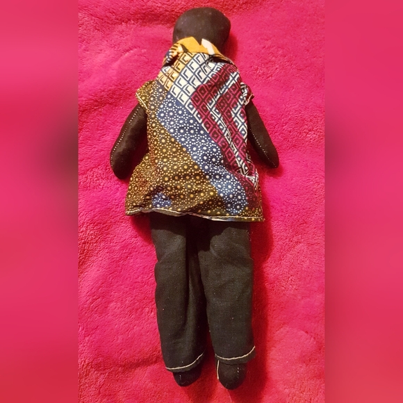 Handmade African Cloth Doll Folk Art Kente Cloth Vintage Collectible - Picture 6 of 8